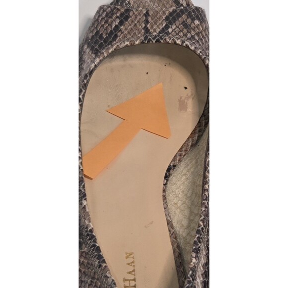 Cole Haan Snakeskin Leather Peep Toe Wedge Kitten Heel Sz 6.5 Nike Air Tech work - Picture 6 of 9